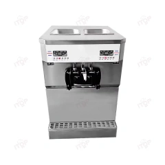 58L/H Dual Operating Control Systems Commercial Table Top Soft Ice Cream Machine Stainless Steel 3 Flavors