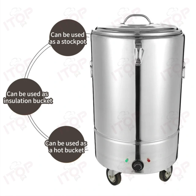 40L-130L Commercial Restaurant Stainless Steel Electric Large Water Soup Porriage Warmer Tea Urn With Temperature Controller