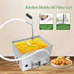 Restaurant Kitchen Mobile Cooking Oil Filter Cart Machine High Temperature Hot Cooked Oil Filtration Machine