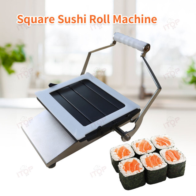 Quick Manual Square Shushi Maki Rolling Machine Semi Automatic Hand Salmon Sushi Roll Crab Roe Roll Making Machine