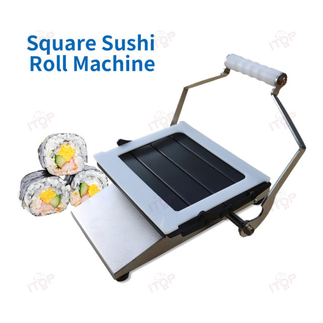 Quick Manual Square Shushi Maki Rolling Machine Semi Automatic Hand Salmon Sushi Roll Crab Roe Roll Making Machine