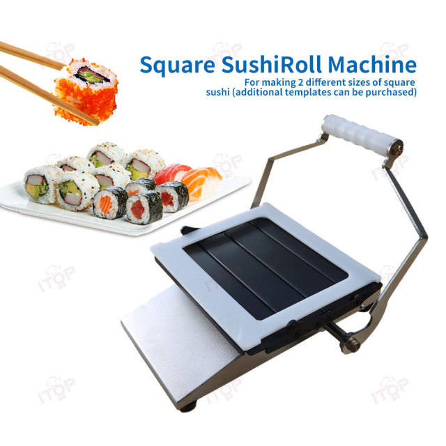 Quick Manual Square Shushi Maki Rolling Machine Semi Automatic Hand Salmon Sushi Roll Crab Roe Roll Making Machine