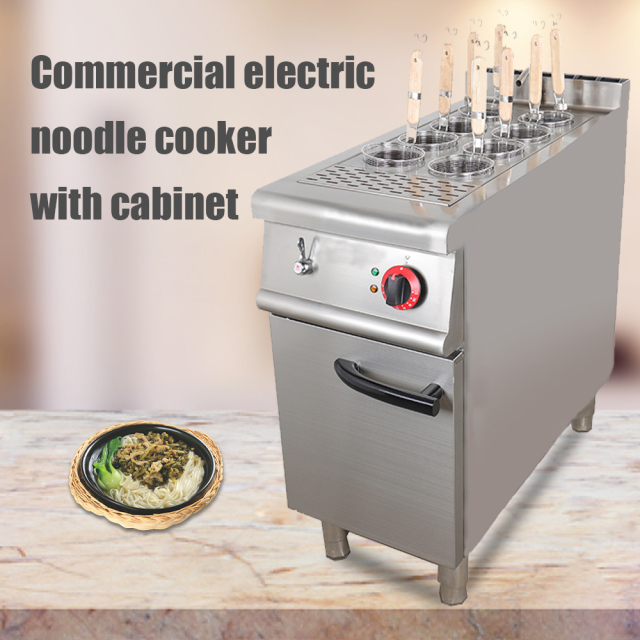 Kitchen Equipment Electric Noodle Cooker Pasta Boiler 8 Baskets Commercial Pasta Cooker With Cabinet