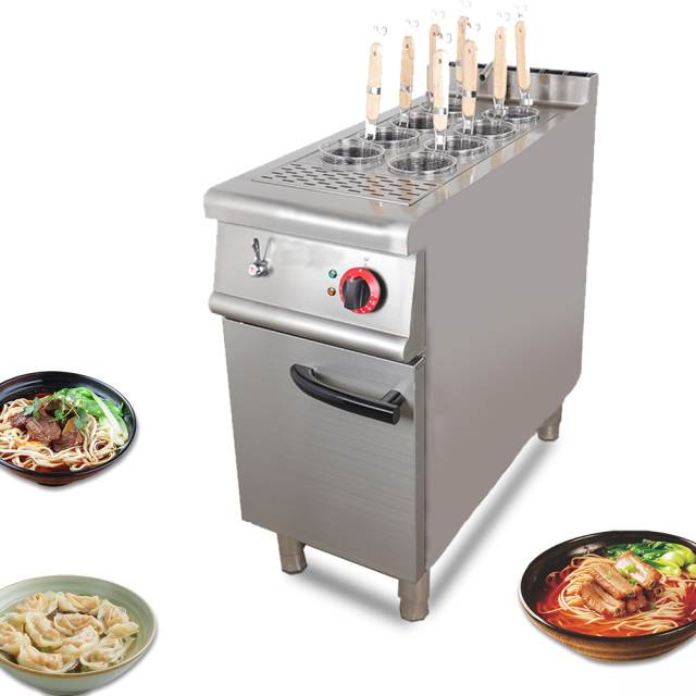 Kitchen Equipment Electric Noodle Cooker Pasta Boiler 8 Baskets Commercial Pasta Cooker With Cabinet