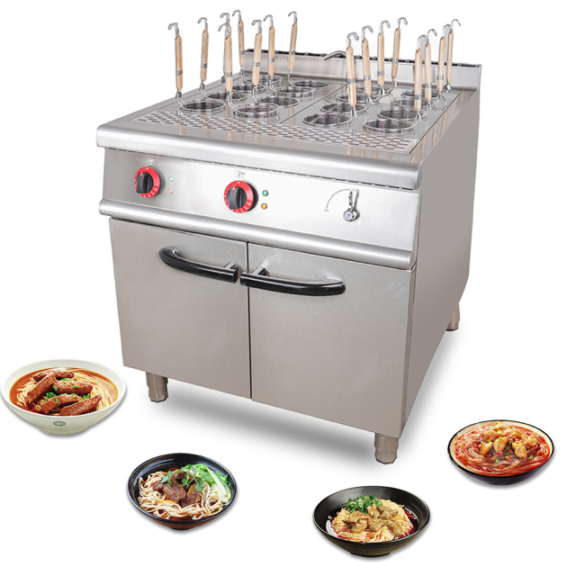 16 Holes Large Capacity Commercial Electric Pasta Cooker Stainless Steel Dumplings Wonton Ramen Boiler Stove
