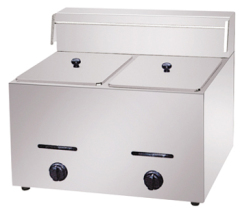 Commercial Countertop Gas Fryers Double Tank Lpg  Gas Chips Deep Fryer Machine For Fast Food Restaurant