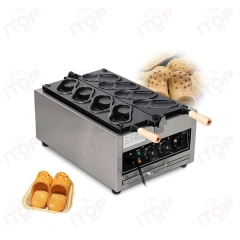 Restaurant Equipment Electric 4pcs Shoe Waffle Maker Stainless Steel Commercial Crocs Waffle Machine