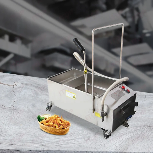 40l 58L Oil Filtration System Fryer Filter Stainless Steel Lid Oil Filter 110v 220v