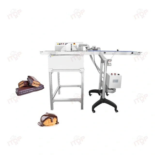 Donuts Chocolate Tempering Coating Machine Cashew Nuts Dry Fruit Industrial Chocolate Spray Coating Machine With Vibration Table