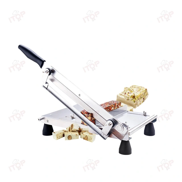 Manual Stainless Steel Peanut Caramel Cookies Cutter Nougat Candy Cutting Slicing Machine
