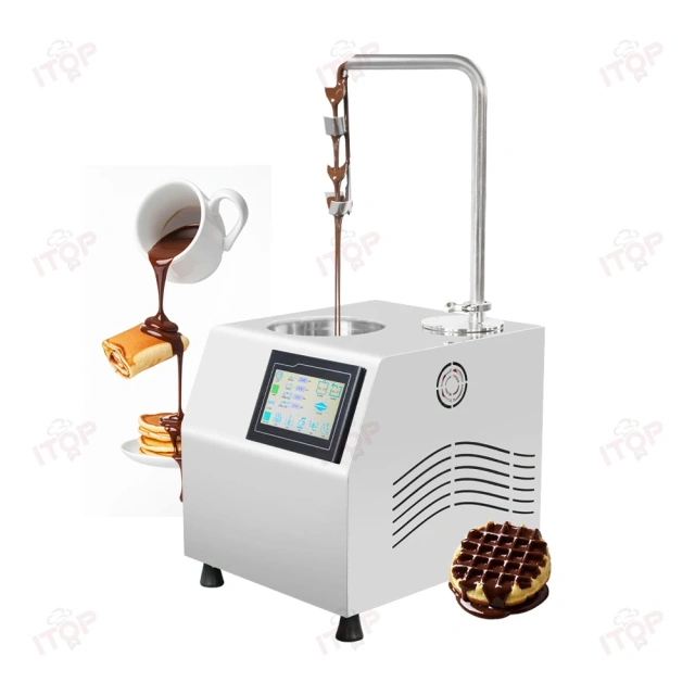 Stainless Steel 5.5L Commercial Small Automatic Heat Chocolate Blocks Melting Tempering Machine With Waterfall Tap