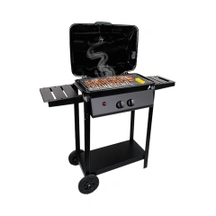 2 Burner Trolley Bbq Propane Gas Grill For Patio Garden Factory Portable Korean Gas Bbq Grill