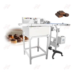 Donuts Chocolate Tempering Coating Machine Cashew Nuts Dry Fruit Industrial Chocolate Spray Coating Machine With Vibration Table