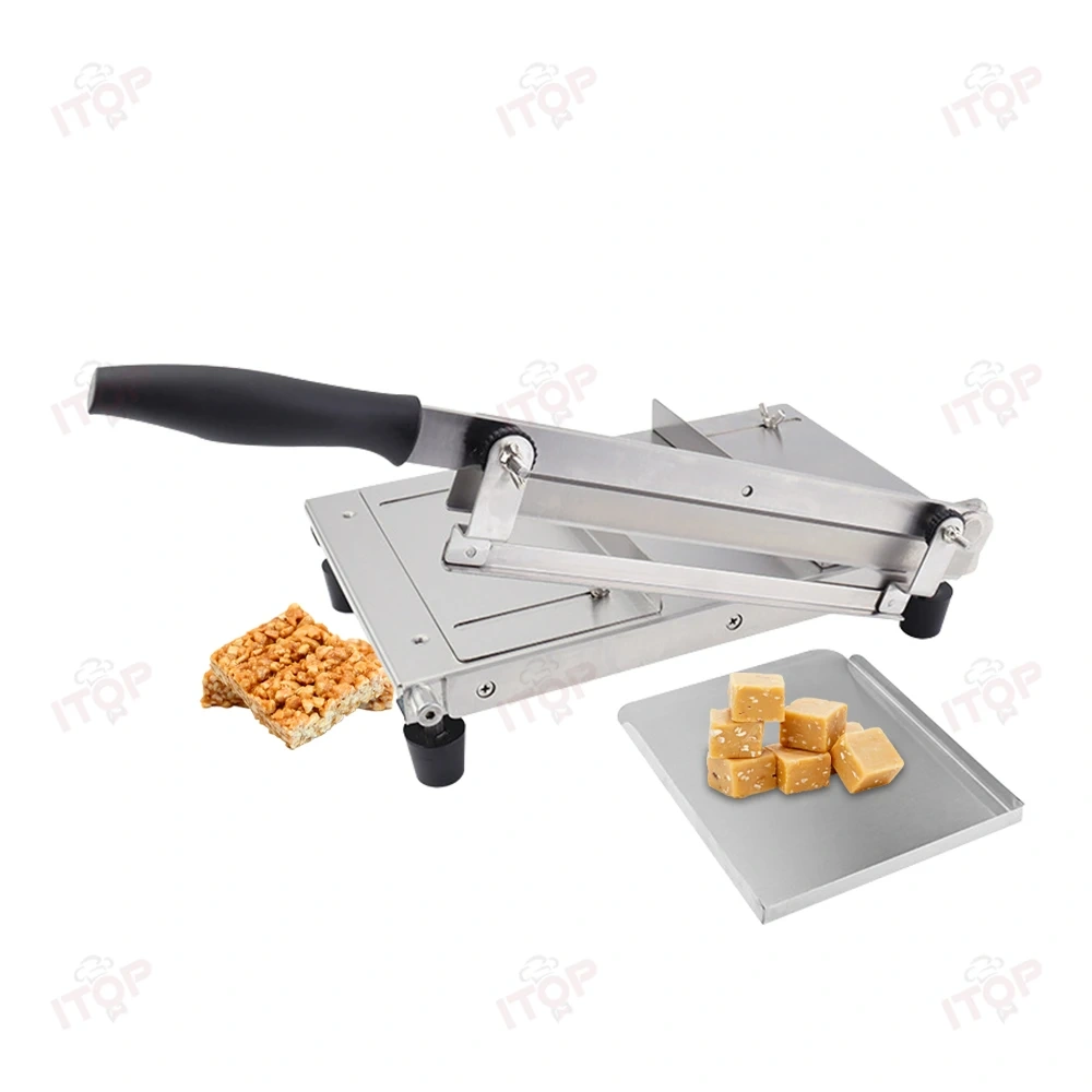Manual Stainless Steel Peanut Caramel Cookies Cutter Nougat Candy Cutting Slicing Machine