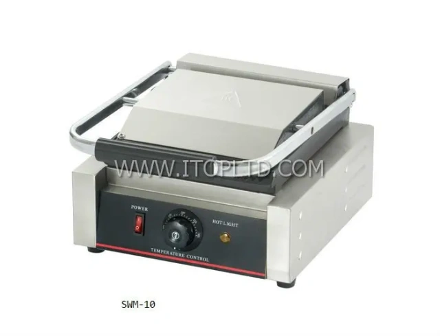 1800W Cast Iron Non-Stick Plate Electric Contact Grill Panini Sandwich Maker