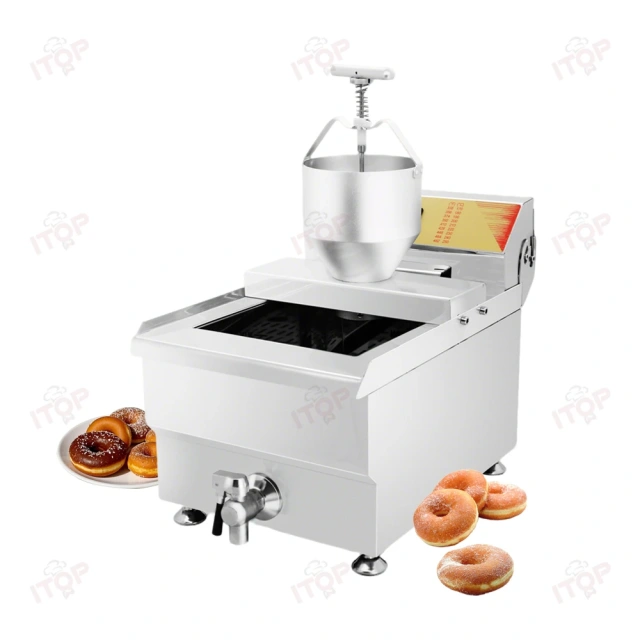 17 Litres Commercial Industrial Frying Donut Machine Electric Fryer Donut Maker With 3l Manual Donut Depositor Filler
