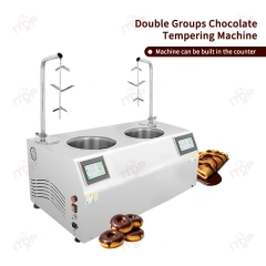 Independent Control Two Pots Chocolate Tempering Machine Chocolate Dispenser 7l+7l Chocolate Melting Pans Machine