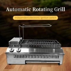 Automatic Flip Skewers Kebab Machine Commerical Indoor Gas Grills 360 Rotary Kebab Sticks Stainless Steel Barbecue Grill