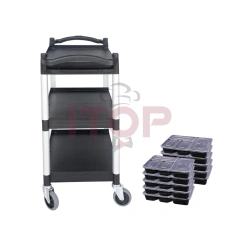Multifunctional PP Kitchen Storage Rack Trolley for Service Restaurant Hotel Cleaning and Bar Laundry Cart Use