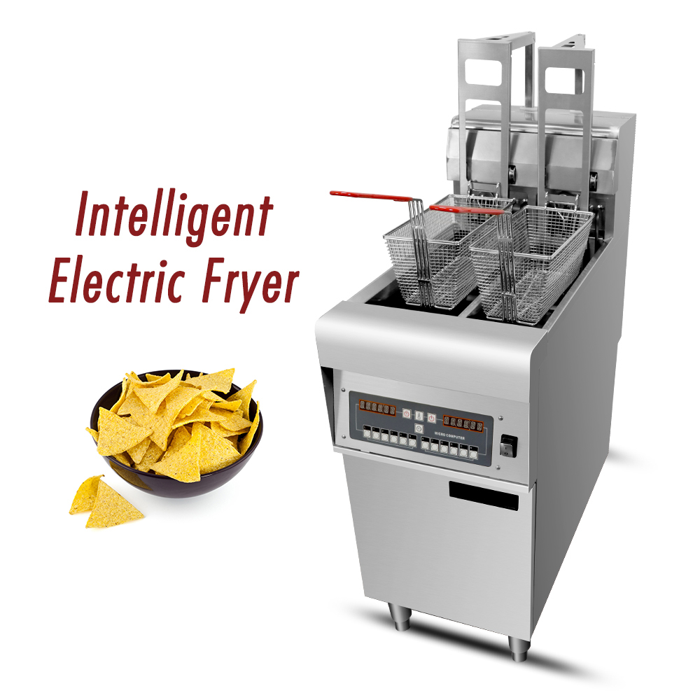 12L+12L Automatic Lifting Double Tanks Deep Fryer Vertical Constant Temperature Electric Fryer