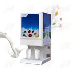 Commercial 10l*2 BIB Bag Pre-mixing Yogurt Dispensing Machine Refrigerated Milk Juice Beverage Dispenser With Two Bib Bags