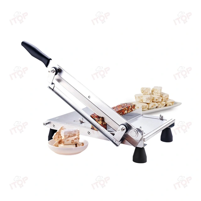 Manual Stainless Steel Peanut Caramel Cookies Cutter Nougat Candy Cutting Slicing Machine