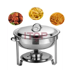 3.5L 5L Capacity Stainless Steel round Roll Top Chafing Dish Stove Chafer Good for Wedding and Restaurant Use