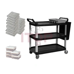 Multifunctional PP Kitchen Storage Rack Trolley for Service Restaurant Hotel Cleaning and Bar Laundry Cart Use