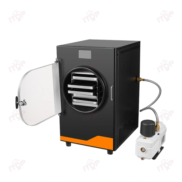 Automatic Home Freeze Dryer 6kg 10kg Capacity Lyophilizer With Pump Engine Gear Vacuum Drying Equipment