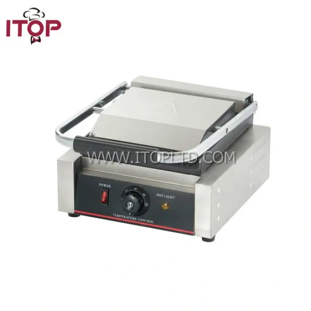 1800W Cast Iron Non-Stick Plate Electric Contact Grill Panini Sandwich Maker
