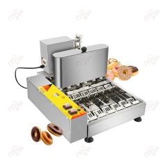 6 Rows Commercial Donut Making Machine Doughnut Frying Machine 1800 Pcs/hour Small Size Automatic Donut Machine