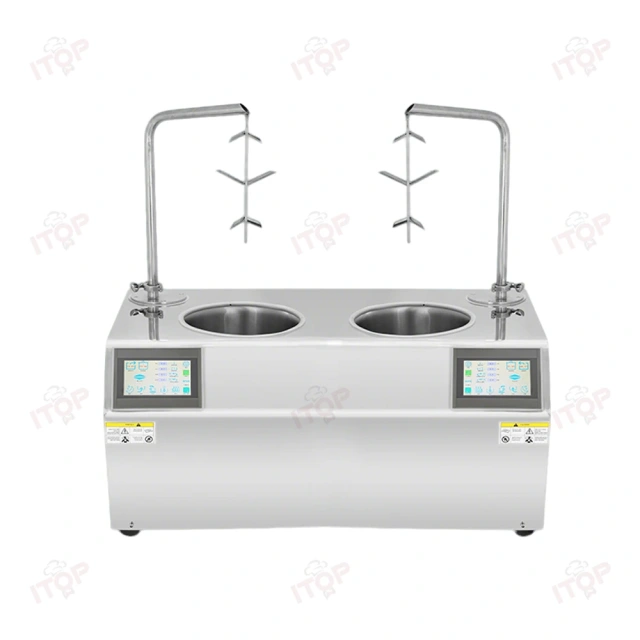 Independent Control Two Pots Chocolate Tempering Machine Chocolate Dispenser 7l+7l Chocolate Melting Pans Machine