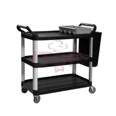 Multifunctional PP Kitchen Storage Rack Trolley for Service Restaurant Hotel Cleaning and Bar Laundry Cart Use