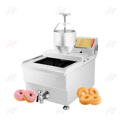 17 Litres Commercial Industrial Frying Donut Machine Electric Fryer Donut Maker With 3l Manual Donut Depositor Filler