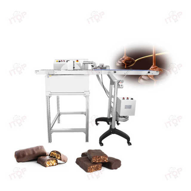 Donuts Chocolate Tempering Coating Machine Cashew Nuts Dry Fruit Industrial Chocolate Spray Coating Machine With Vibration Table