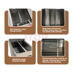 12L+12L Automatic Lifting Double Tanks Deep Fryer Vertical Constant Temperature Electric Fryer