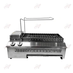 Automatic Flip Skewers Kebab Machine Commerical Indoor Gas Grills 360 Rotary Kebab Sticks Stainless Steel Barbecue Grill
