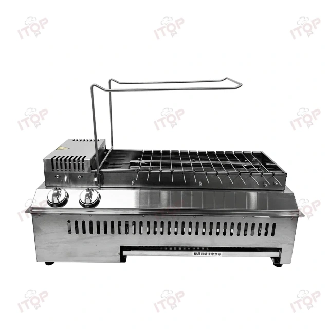 Automatic Flip Skewers Kebab Machine Commerical Indoor Gas Grills 360 Rotary Kebab Sticks Stainless Steel Barbecue Grill
