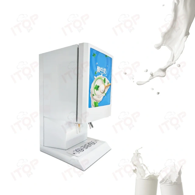 Commercial 10l*2 BIB Bag Pre-mixing Yogurt Dispensing Machine Refrigerated Milk Juice Beverage Dispenser With Two Bib Bags