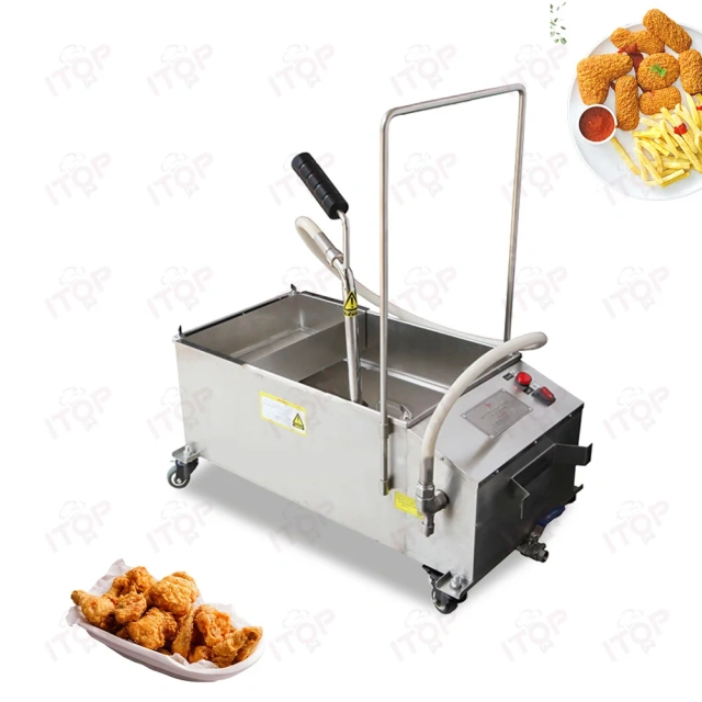 40l 58L Oil Filtration System Fryer Filter Stainless Steel Lid Oil Filter 110v 220v