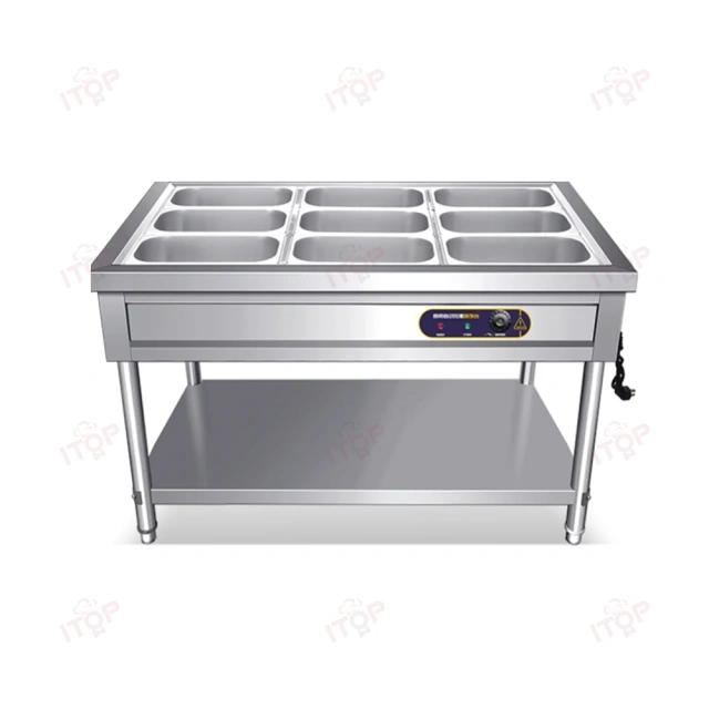 Hotel Restaurant Equipment Electric Food Catering Stainless Steel Bain Marie Warmer Food Warming Machine 3*1/1GN Pan
