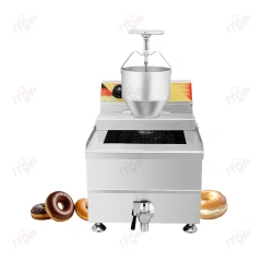 17 Litres Commercial Industrial Frying Donut Machine Electric Fryer Donut Maker With 3l Manual Donut Depositor Filler