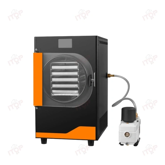 Automatic Home Freeze Dryer 6kg 10kg Capacity Lyophilizer With Pump Engine Gear Vacuum Drying Equipment