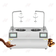 Independent Control Two Pots Chocolate Tempering Machine Chocolate Dispenser 7l+7l Chocolate Melting Pans Machine