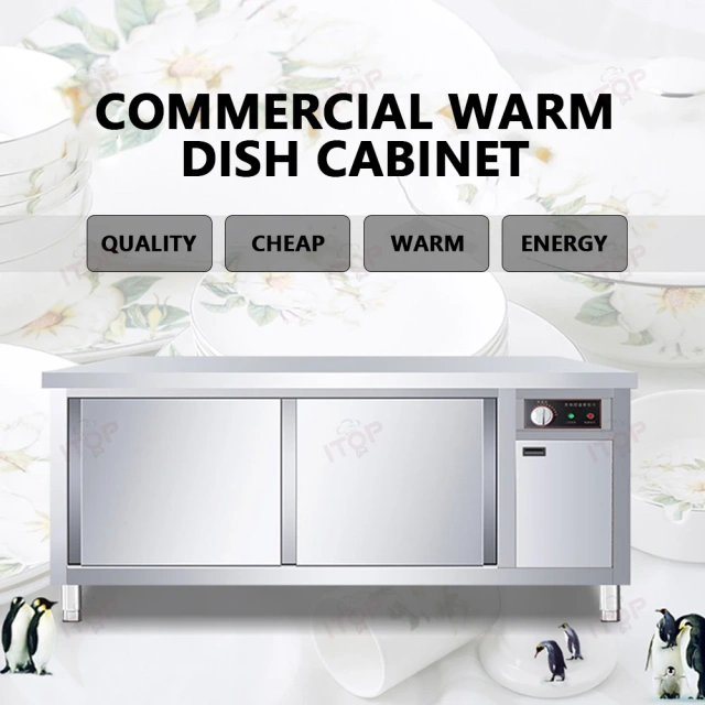 Industrial Stainless Steel Work Table With Sliding Door for Food Prep Kitchen Dish Warmer for Hotels Restaurants