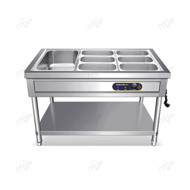 Hotel Restaurant Equipment Electric Food Catering Stainless Steel Bain Marie Warmer Food Warming Machine 3*1/1GN Pan