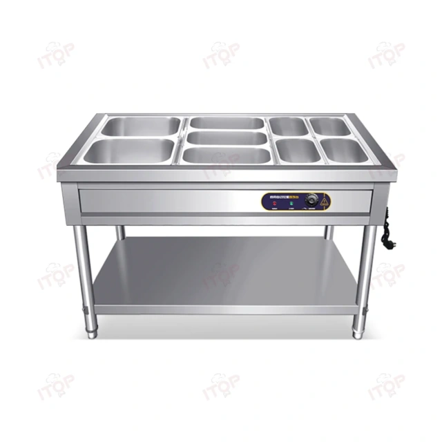 Hotel Restaurant Equipment Electric Food Catering Stainless Steel Bain Marie Warmer Food Warming Machine 3*1/1GN Pan