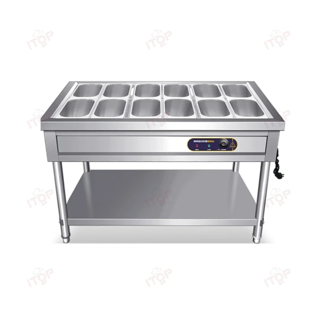 Hotel Restaurant Equipment Electric Food Catering Stainless Steel Bain Marie Warmer Food Warming Machine 3*1/1GN Pan