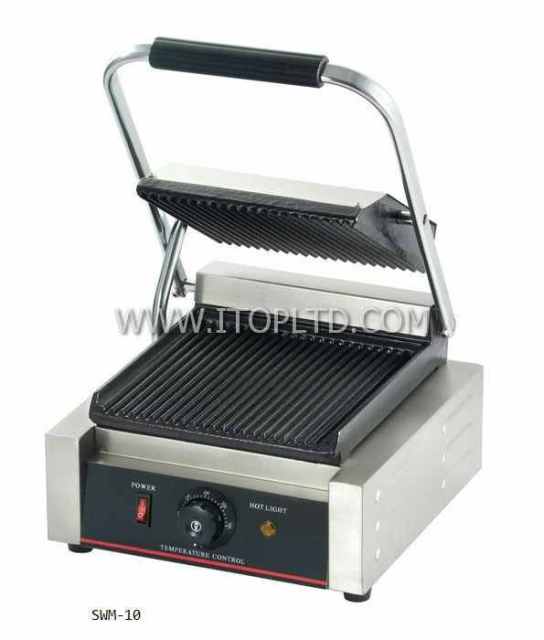 1800W Cast Iron Non-Stick Plate Electric Contact Grill Panini Sandwich Maker