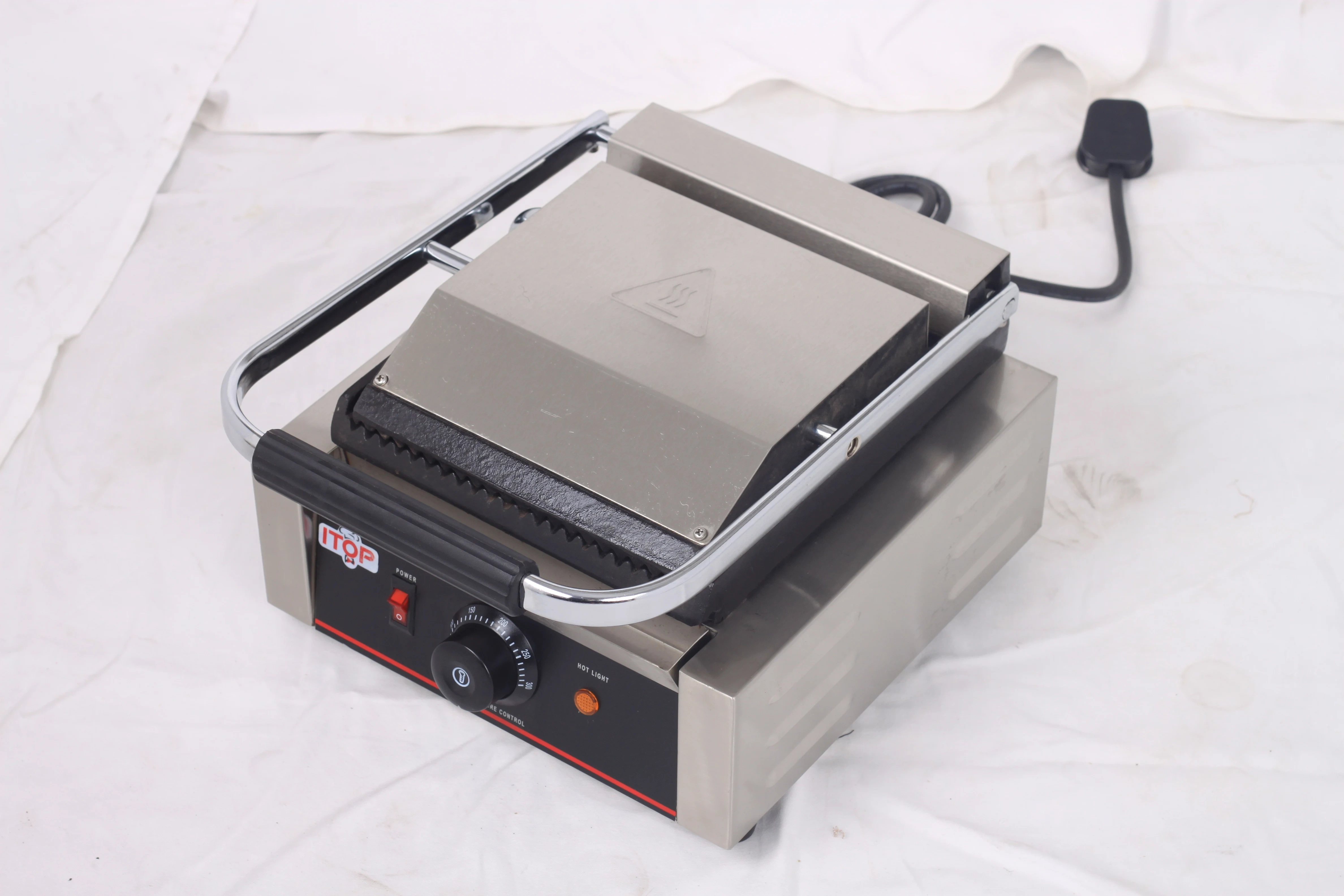 1800W Cast Iron Non-Stick Plate Electric Contact Grill Panini Sandwich Maker